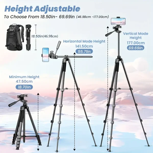 177.8cm Camera Tripod and Monopod